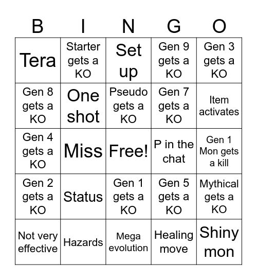 Draft League Bingo Card