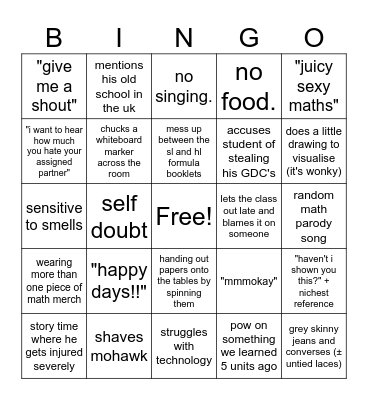 francis bell bingo Card