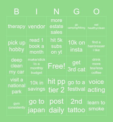 2026 Bingo Card