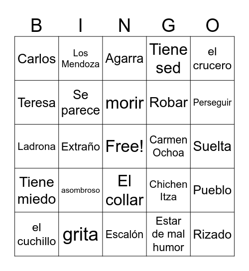 El viaje de su vida Bingo Card