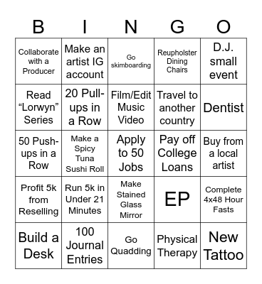 2026 GOALS Bingo Card