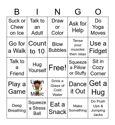 Coping Skills Bingo Card