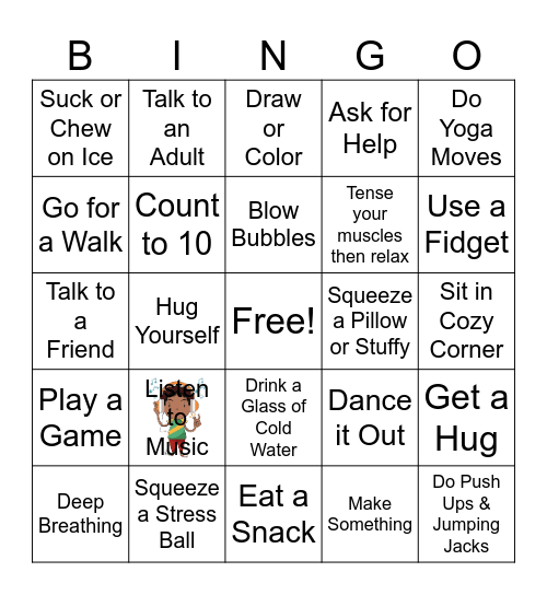 Coping Skills Bingo Card