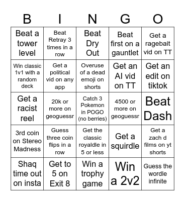 Gebingo Card