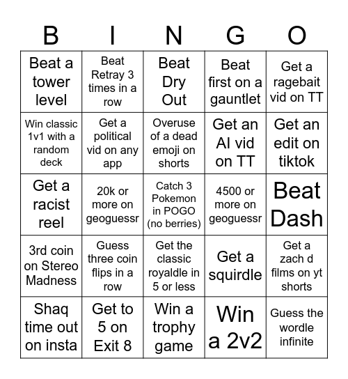 Gebingo Card