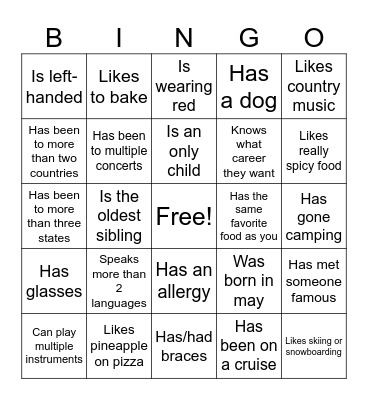 Icebreaker Bingo: Find Someone Who Bingo Card