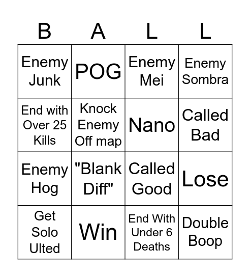 Ball Bingo Card