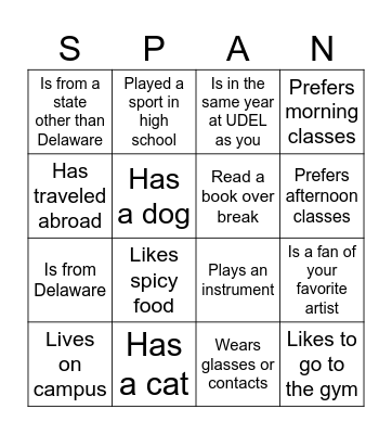 Find someone who… Bingo Card