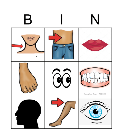 BODY PARTS Bingo Card