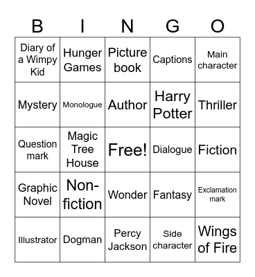 Book Bingo Card