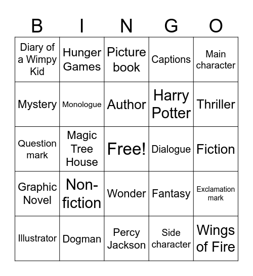Book Bingo Card