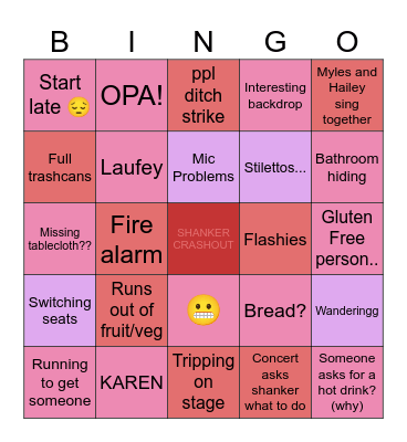 Valentine's Showcase Bingo Card