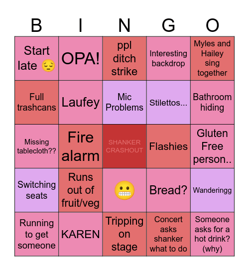 Valentine's Showcase Bingo Card