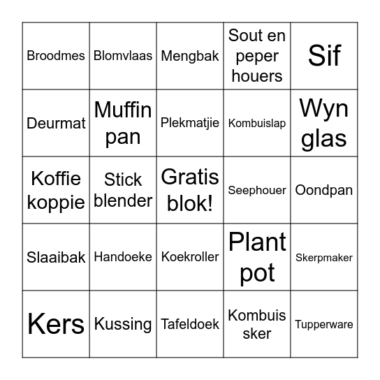 GESKENKE BINGO Card