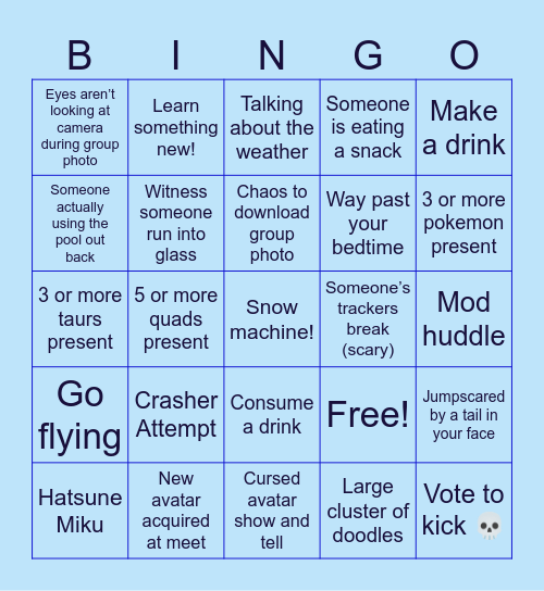 Virtual Howl Bingo Card