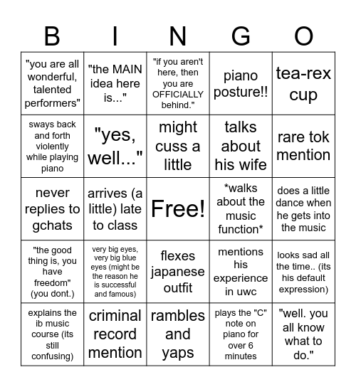 eivind lodemel bingo Card