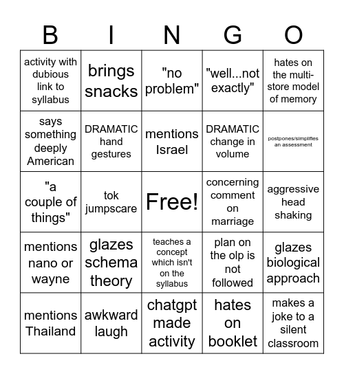 Tim Pettine Bingo! Bingo Card