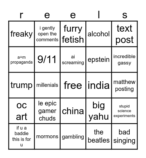 ig Bingo Card