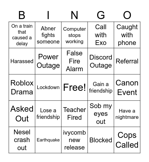 February 2026 Bingo Card