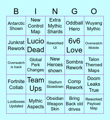 Overwatch 2026 Spotlight Predictions Bingo Card