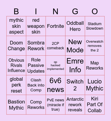 spotlight 2026 Bingo Card