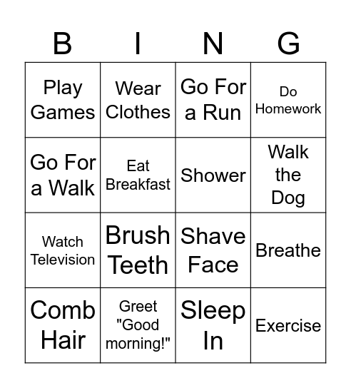 The Lego Movie Bingo Card