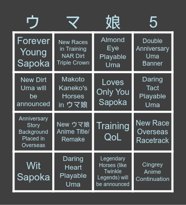 ウマ娘5周年BINGO Card