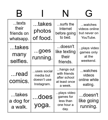 Find someone who... Bingo Card