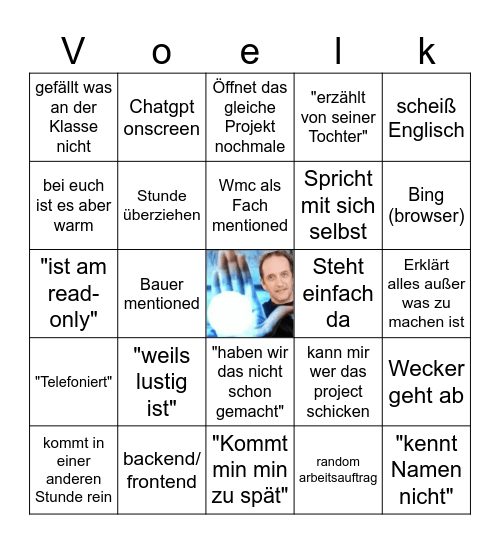 Völk bingo V2 Bingo Card