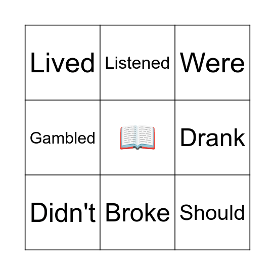 Past Tense Bingo! Bingo Card