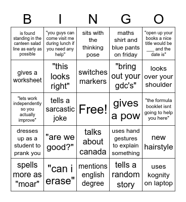 mr a bingo Card