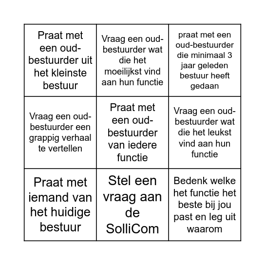 Oud-bestuurders bingo Card