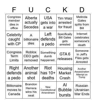2026 Bingo Card