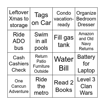 February 2026 Bingo Card