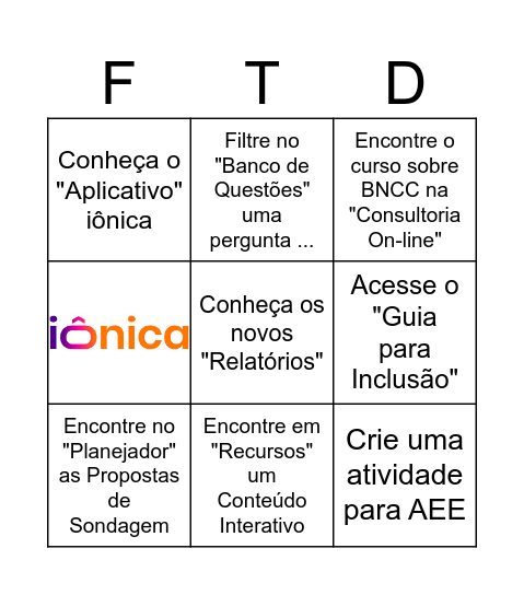 Navegação iônica - EI Bingo Card