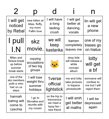 Kpop bingo card Bingo Card