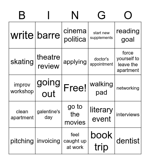 February Bingo Card