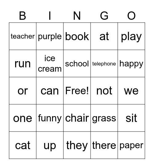 Edmark 9 Bingo Card