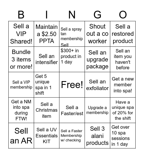 STC FTW BINGO Card