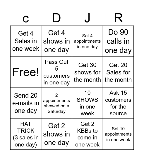 BDC BINGO Card