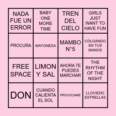 BINGO MUSICAL Bingo Card