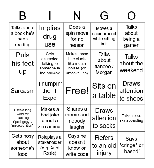 Stephen Forbes Bingo Card