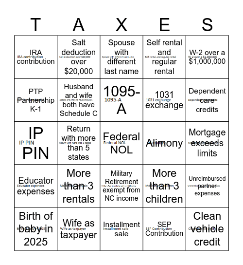 Fun Season Bingo Card