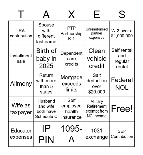 FUN SEASON Bingo Card