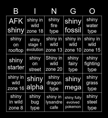 ZA Shiny Bingo Card