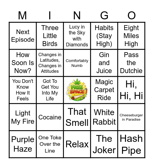 Altered States Bingo Card