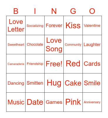 VALENTINE BINGO Card
