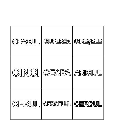 Ghicitori CE/CI Bingo Card