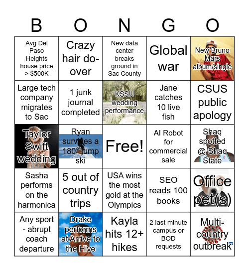 Welcome to SEO Bongo 2026!! Bingo Card