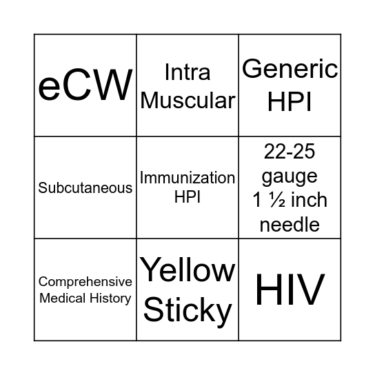 MA  Bingo Card